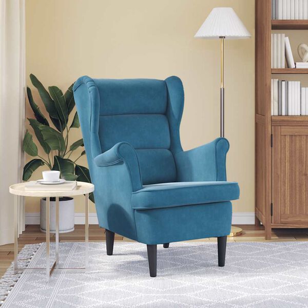 vidaXL Fauteuil fluweel blauw