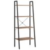 vidaXL Ladderrek met 4 schappen 56x35x140 cm donkerbruin en zwart