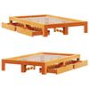 vidaXL Bedframe zonder matras massief grenenhout wasbruin 135x190 cm