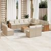 vidaXL 14-delige Loungeset met kussens poly rattan beige