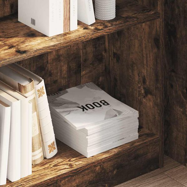 vidaXL Boekenkast 80x24x76 cm bewerkt hout gerookt eikenkleurig