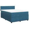 vidaXL Boxspring met matras fluweel blauw 140x190 cm