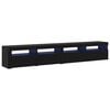 vidaXL TV-kast 2 pcs Zwart Eiken Bewerkt hout