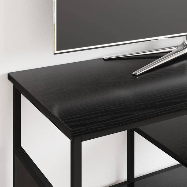 vidaXL TV-kast Zwart Eiken 100 x 35 x 45 cm Gemonteerd hout en ijzer