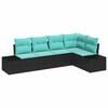 vidaXL Tuin Sofa Set 5 st Zwart poly rattan