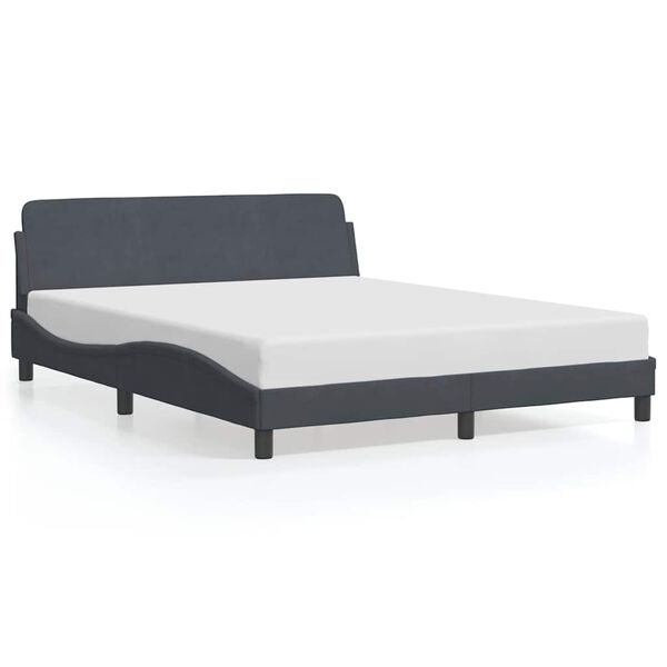 vidaXL Bedframe "Dover" 160x200 cm fluweel donkergrijs