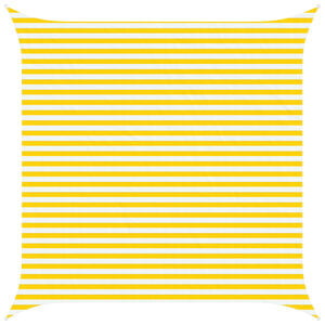 vidaXL Zonneschaduwzeil Geel en Wit 4 x 4 m 100% Polyester Oxford