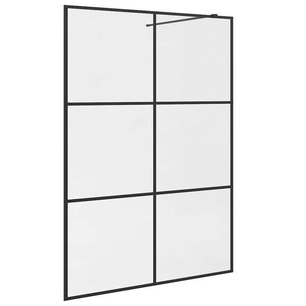 vidaXL Inloopdouchewand 140x195 cm ESG-glas transparant en zwart