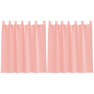 vidaXL Gordijnen voile met roedezakken 2 st roze
