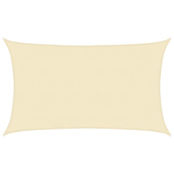 vidaXL Zonnezeil 160 g/m² 5x8 m HDPE crèmekleurig