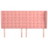 vidaXL Hoofdbord met randen 183x23x118/128 cm fluweel roze