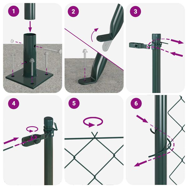vidaXL Afrasteringspaal Groen 10 x 1,2 m (40 x 40 mm gaas)