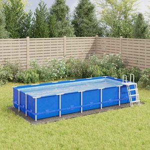 vidaXL Zwembadgrondzeil 550x280 cm polyester geotextiel lichtgrijs