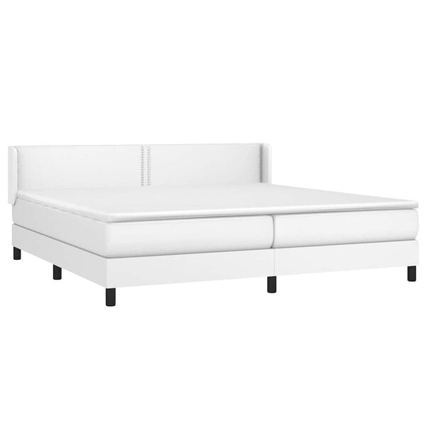 vidaXL Boxspring met matras kunstleer wit 200x200 cm