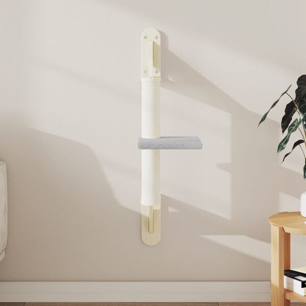 vidaXL Kattenmeubel wandgemonteerd met krabpaal 85,5 cm lichtgrijs