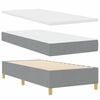 vidaXL Boxspringbed met Matras Donkergrijs 90x190 cm Lichtgrijs Stof