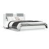 vidaXL Bedframe met hoofdbord bewerkt hout wit 140x200 cm