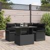 vidaXL Tuin Sofa Set met kussen 5 pcs Zwart Poly riet