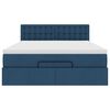 vidaXL Bed poef met matras en LED's stof 140x190 cm blauw