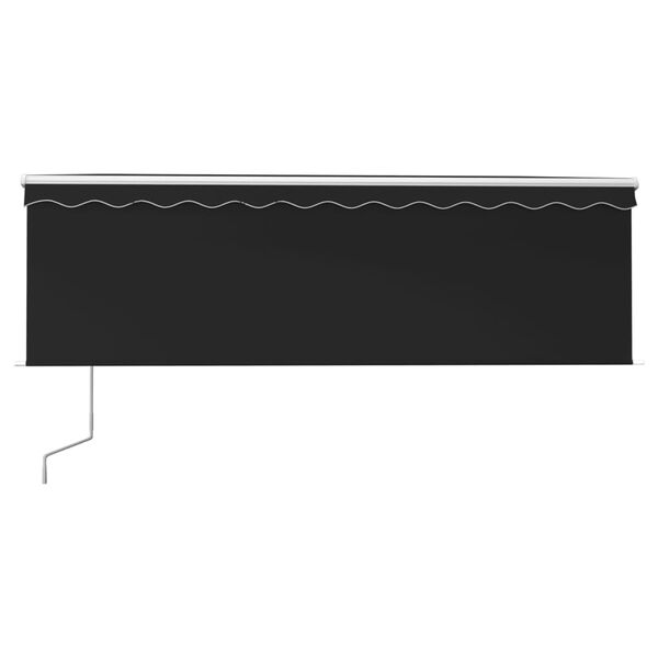 vidaXL Luifel met rolgordijn, LED en windsensor 4x3 m antracietkleurig