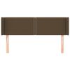 vidaXL Hoofdbord met randen 147x16x78/88 cm stof donkerbruin
