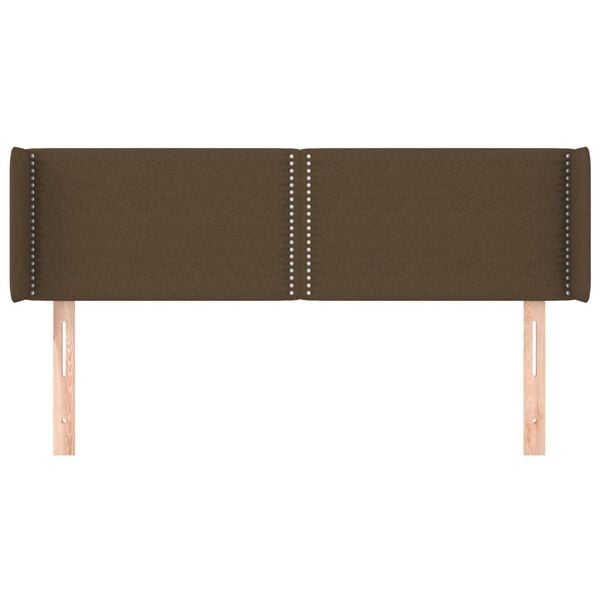vidaXL Hoofdbord met randen 147x16x78/88 cm stof donkerbruin