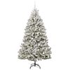 vidaXL Kunstkerstboom met 300 LED Groen en Wit 210 cm PVC en Metaal