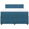 vidaXL Boxspring met matras fluweel blauw 140x190 cm