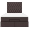 vidaXL Ottoman bed met matras 120x200cm stof donkerbruin