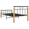 vidaXL Bedframe metaal en massief eikenhout 100x200 cm