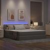 vidaXL Opbergbed met LED met matras met LED Taupe 180 x 200 cm Stof
