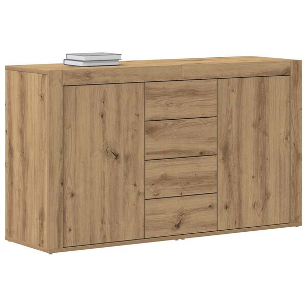 vidaXL Dressoir met lade Artisan Eiken 120 x 36 x 69 cm Bewerkt hout