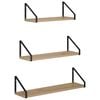 vidaXL Wandschappen 3 st Artisanaal eiken 60 x 16 x 15,5 cm
