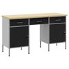 vidaXL Werk Cabinet met lade met opslag 3 pcs Zwart 150 x 55 x 85 cm