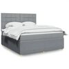 vidaXL Boxspring met matras stof lichtgrijs 180x200 cm