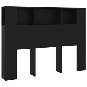 vidaXL Hoofdbordkast 140x18,5x104,5 cm zwart