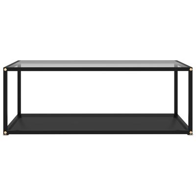 vidaXL Salontafel 100x50x35 cm gehard glas transparant en zwart
