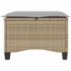 vidaXL Tuinkrukken met kussens 2 st 55x55x36 cm poly rattan beige