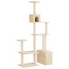 vidaXL Kattenboom met sisal krabpalen Cr&egrave;mekleurig 177,5 cm