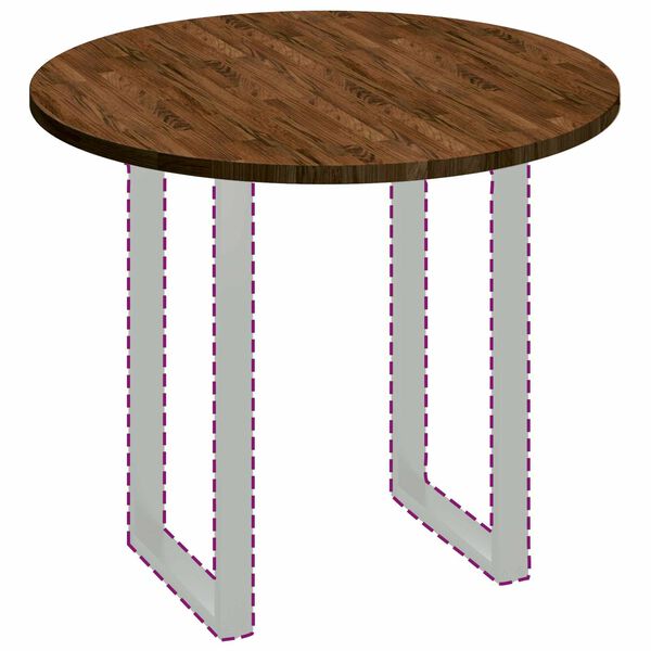 vidaXL Tafelblad Donkerbruin &Oslash; 90 x 2,5 cm Massief Eikenhout