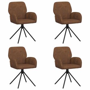 vidaXL Draai Eetstoelen 4 st Nep Suede Leer Bruin 54 x 55 x 86 cm