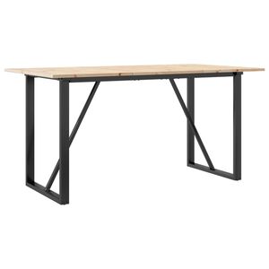vidaXL Eettafel O-frame 160x80x75 cm massief grenenhout en staal