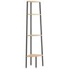 vidaXL Hoekkast met 4 lagen lichtbruin en zwart 45,5x31,5x150 cm