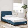 vidaXL Bed met matras "Hanko" fluweel blauw 100x200 cm