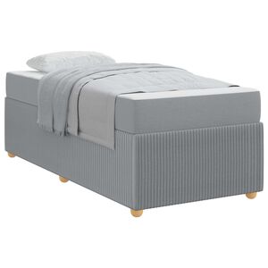 vidaXL Bedframe met matras Lichtgrijs 100 x 200 cm Stof
