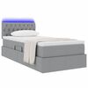 vidaXL Opbergbed met LED met matras Lichtgrijs 90 x 190 cm Stof