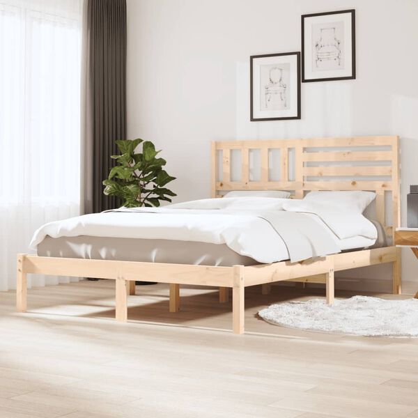 vidaXL Bedframe massief grenenhout 150x200 cm