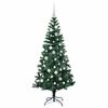 vidaXL Kunstmatig Voorverlicht Kerstboom Groen 150 cm PVC en Metaal