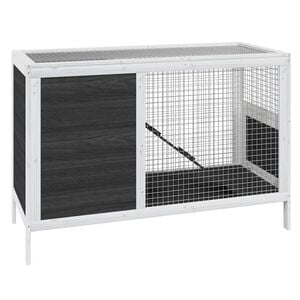 vidaXL Konijnenhok 103x44x69,5 cm massief grenenhout grijs