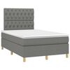 vidaXL Boxspring met matras en LED stof donkergrijs 120x190 cm